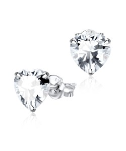 Heart Shaped CZ Earring Silver ECS-06-8